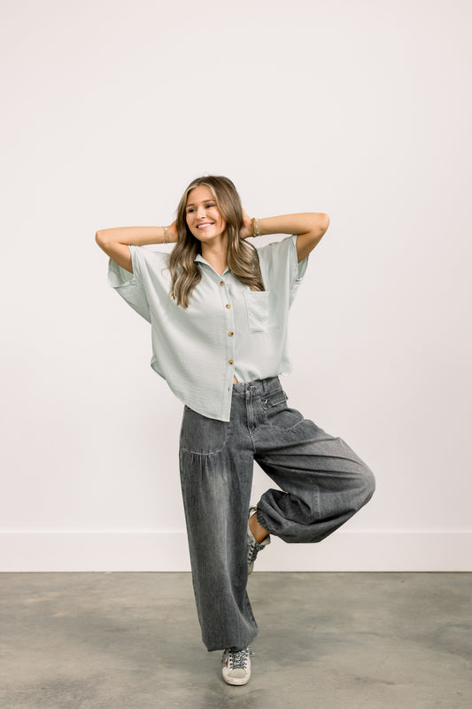 Sage Button Down Shirt