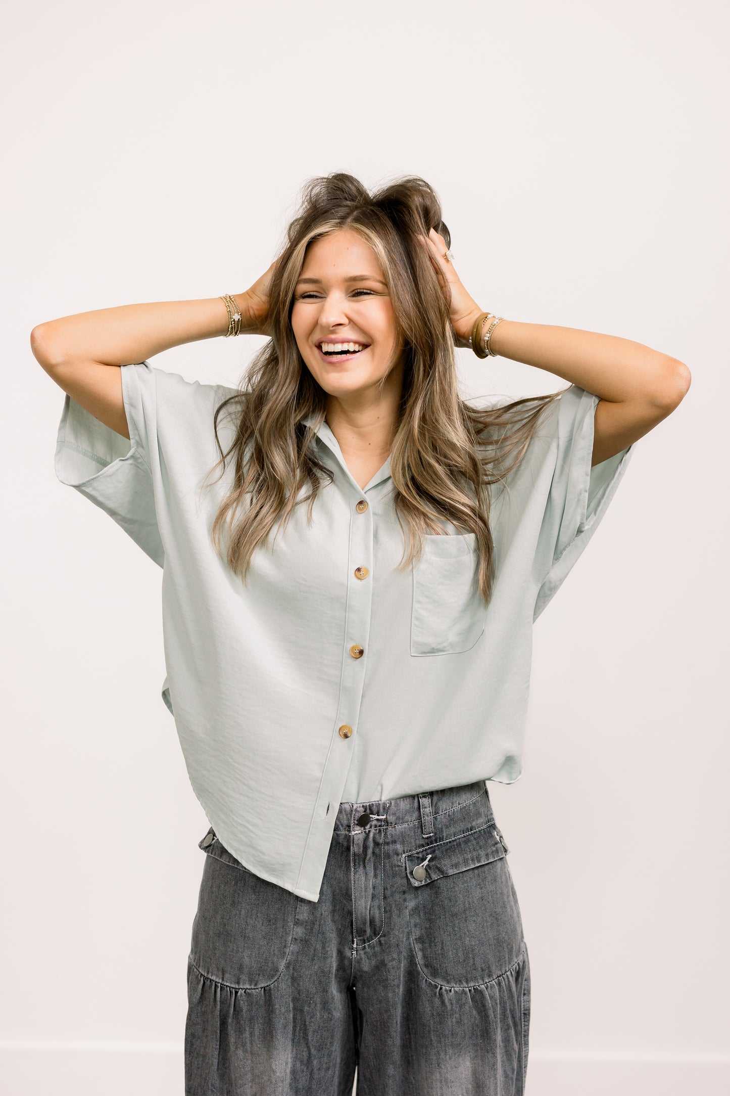 Sage Button Down Shirt