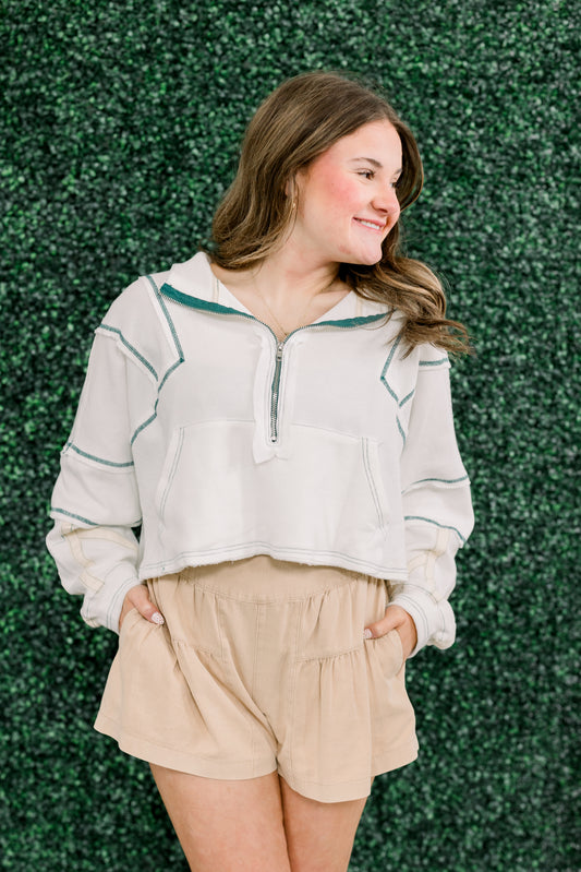 Lily Half-Zip Pullover (Off White)