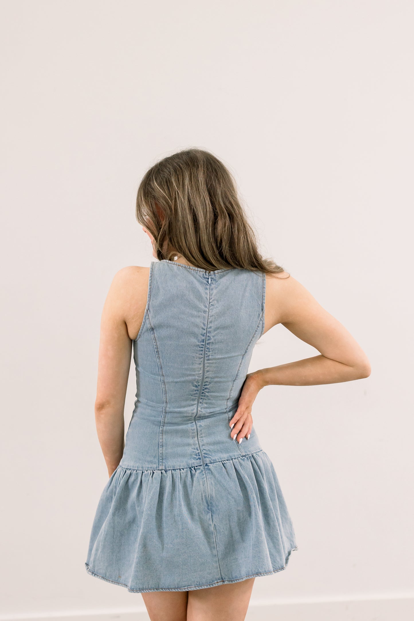 Ellen Low Waist Denim Dress
