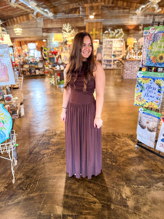 Lennon Maxi Dress (Dark Brown)