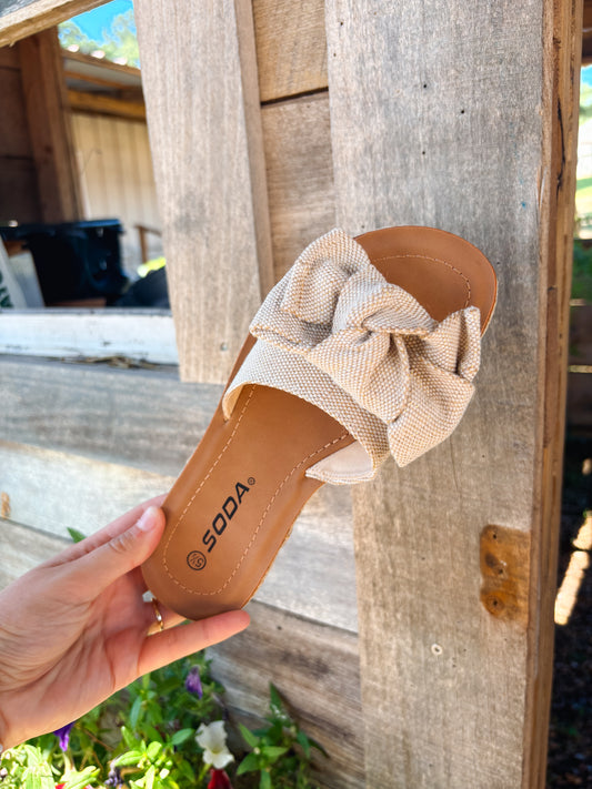 Ashlynn Bow Beige Sandal
