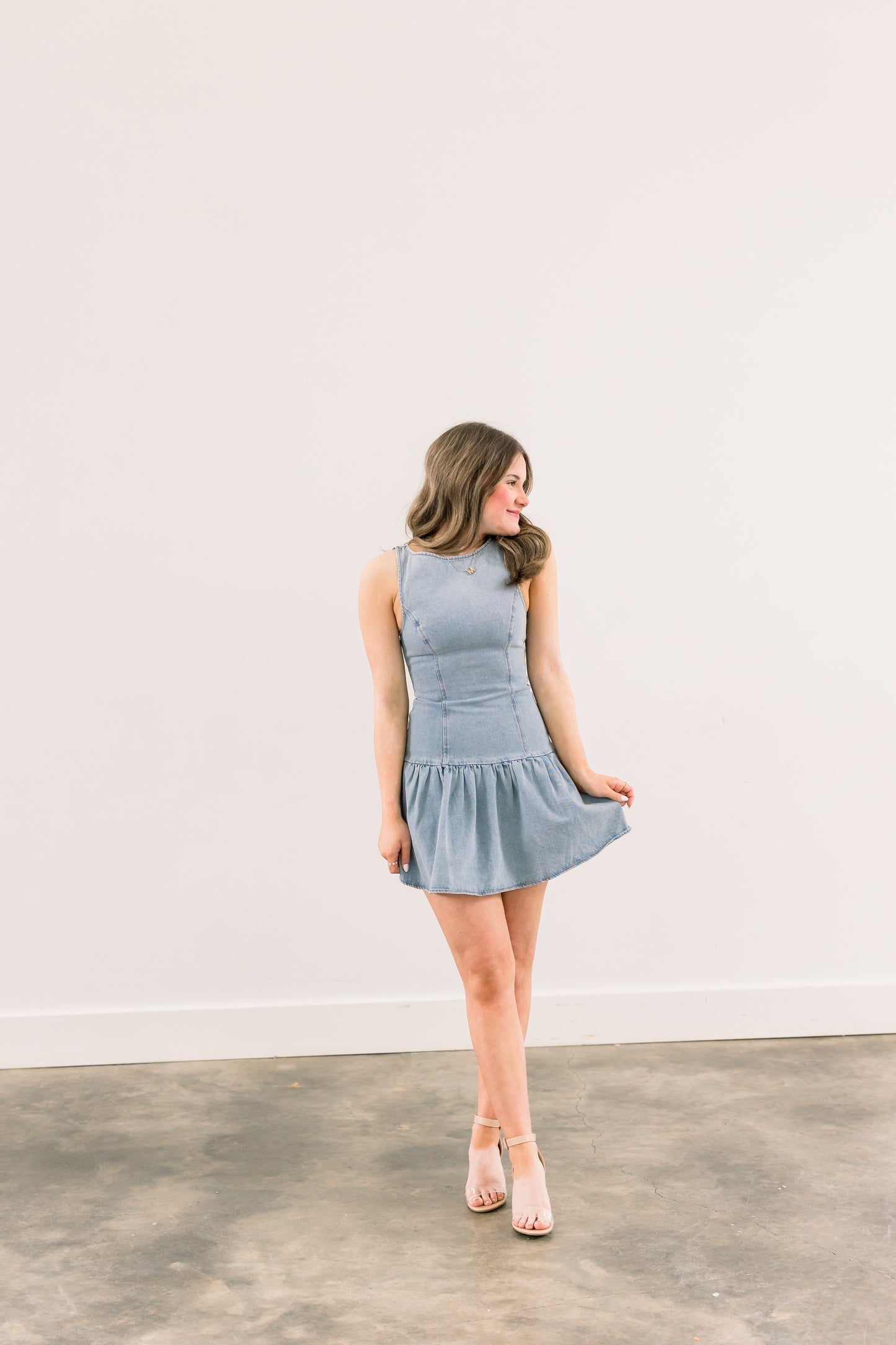 Ellen Low Waist Denim Dress