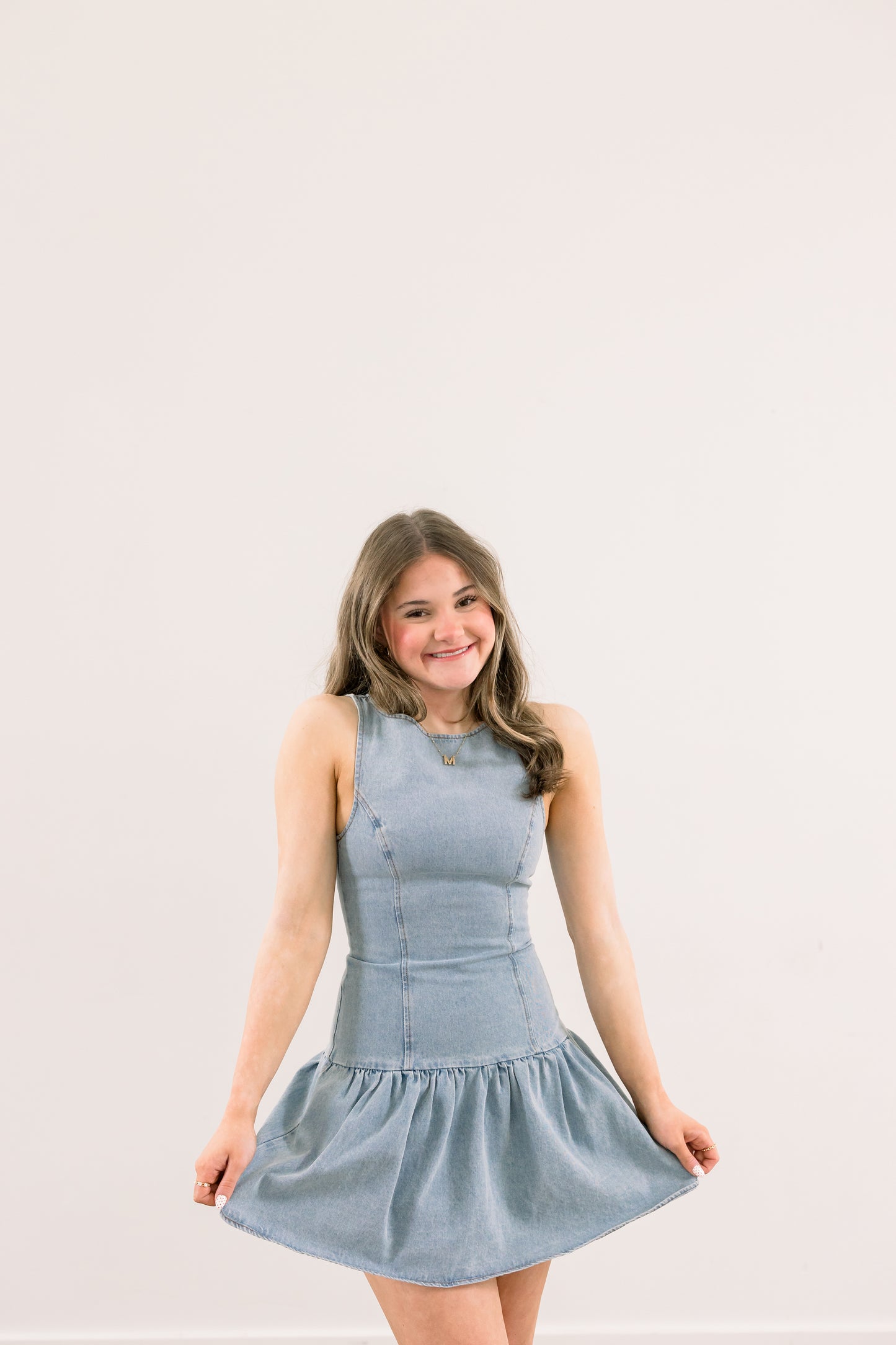 Ellen Low Waist Denim Dress