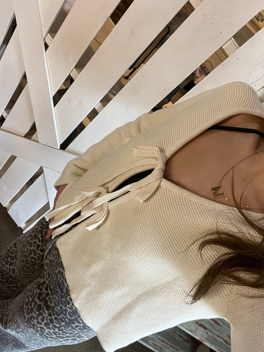 Jay Knitted Tie Front Cardigan Top