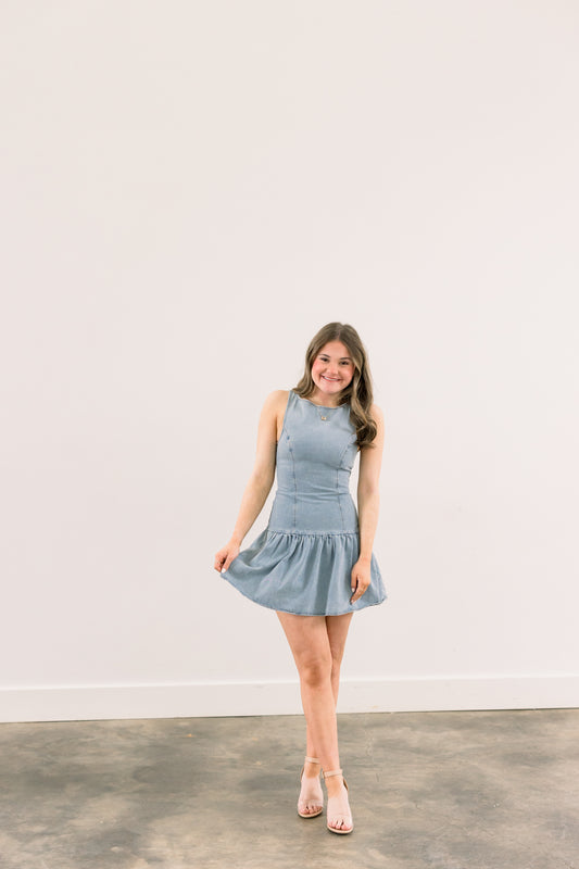 Ellen Low Waist Denim Dress