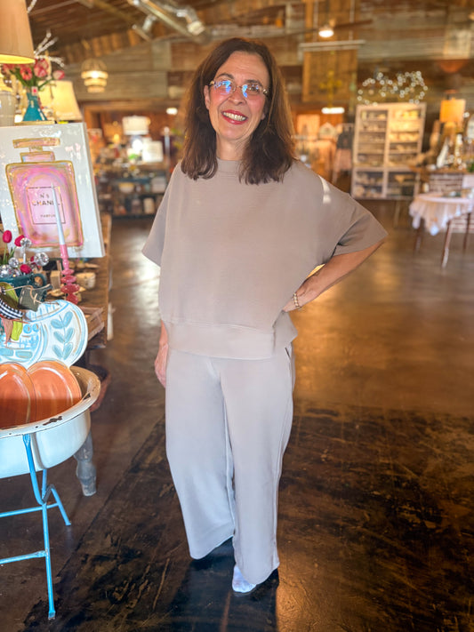 Marcie Ribbed Pants and Top Set (Cocoa)