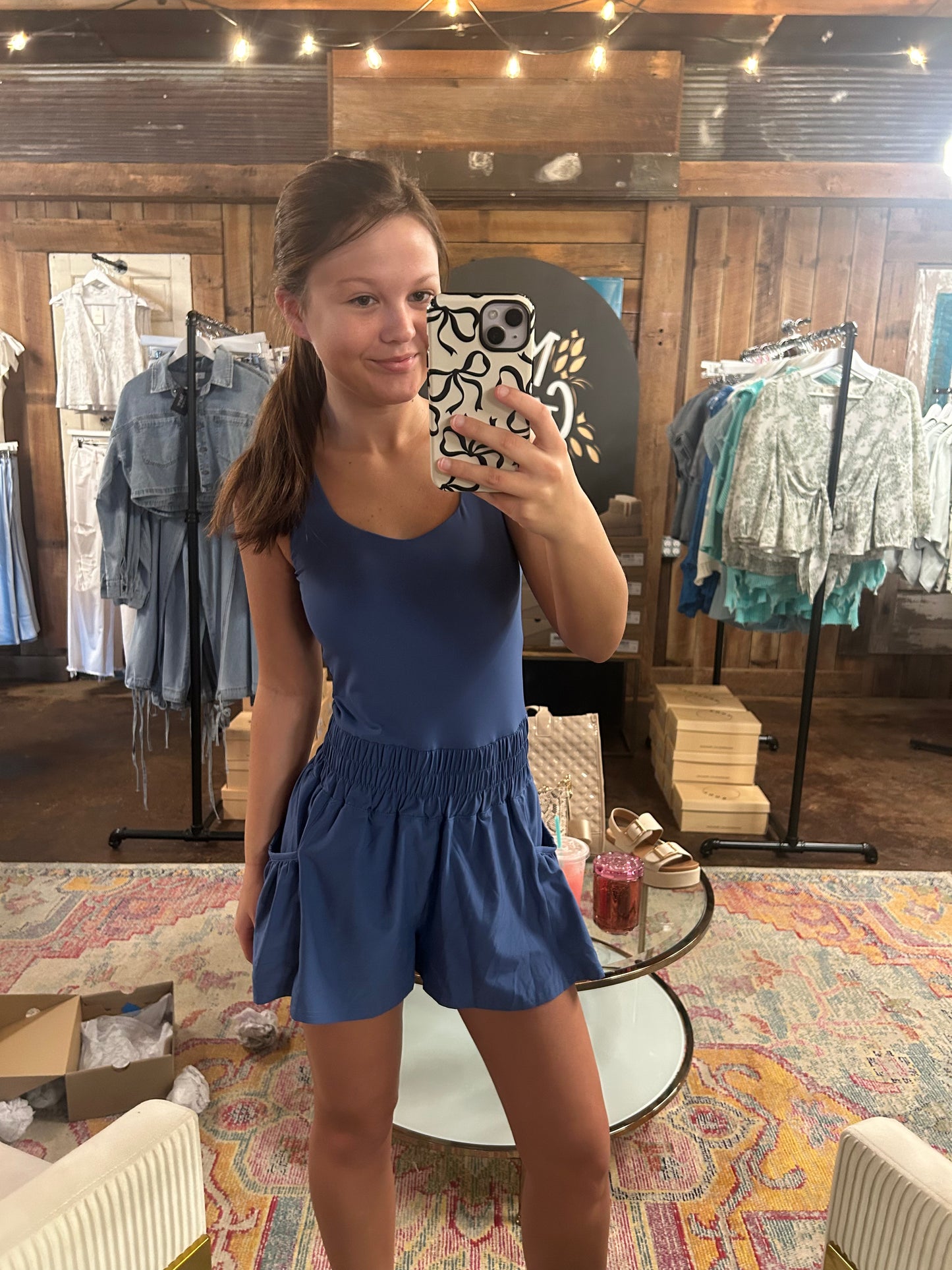 Flounce and Flow Romper (Blue)