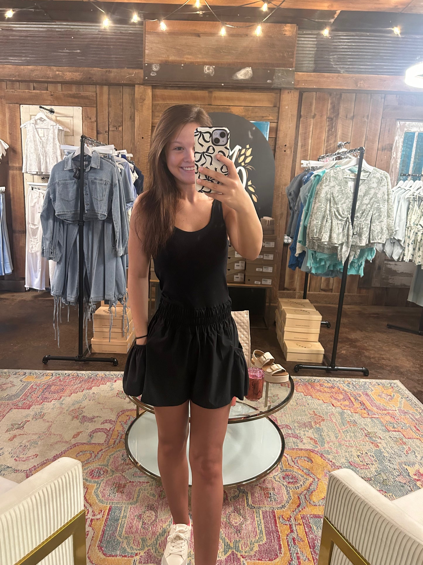Flounce and Flow Romper (Black)
