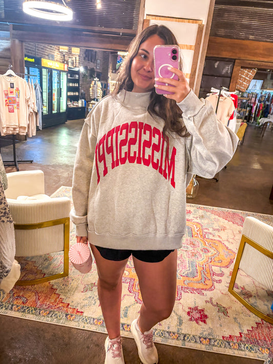 MISSISSIPPI Reversible High Neck Sweatshirt