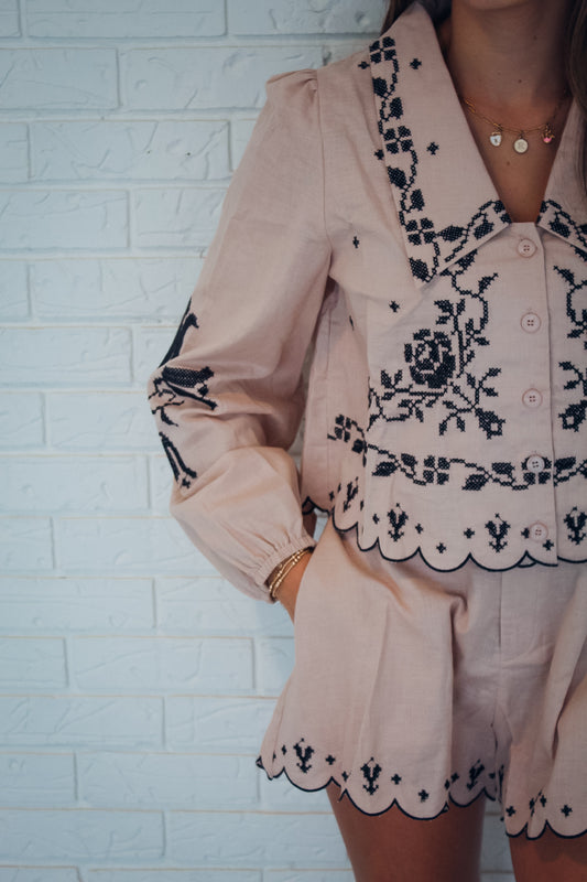 Natalie Long-sleeve Set (Taupe)