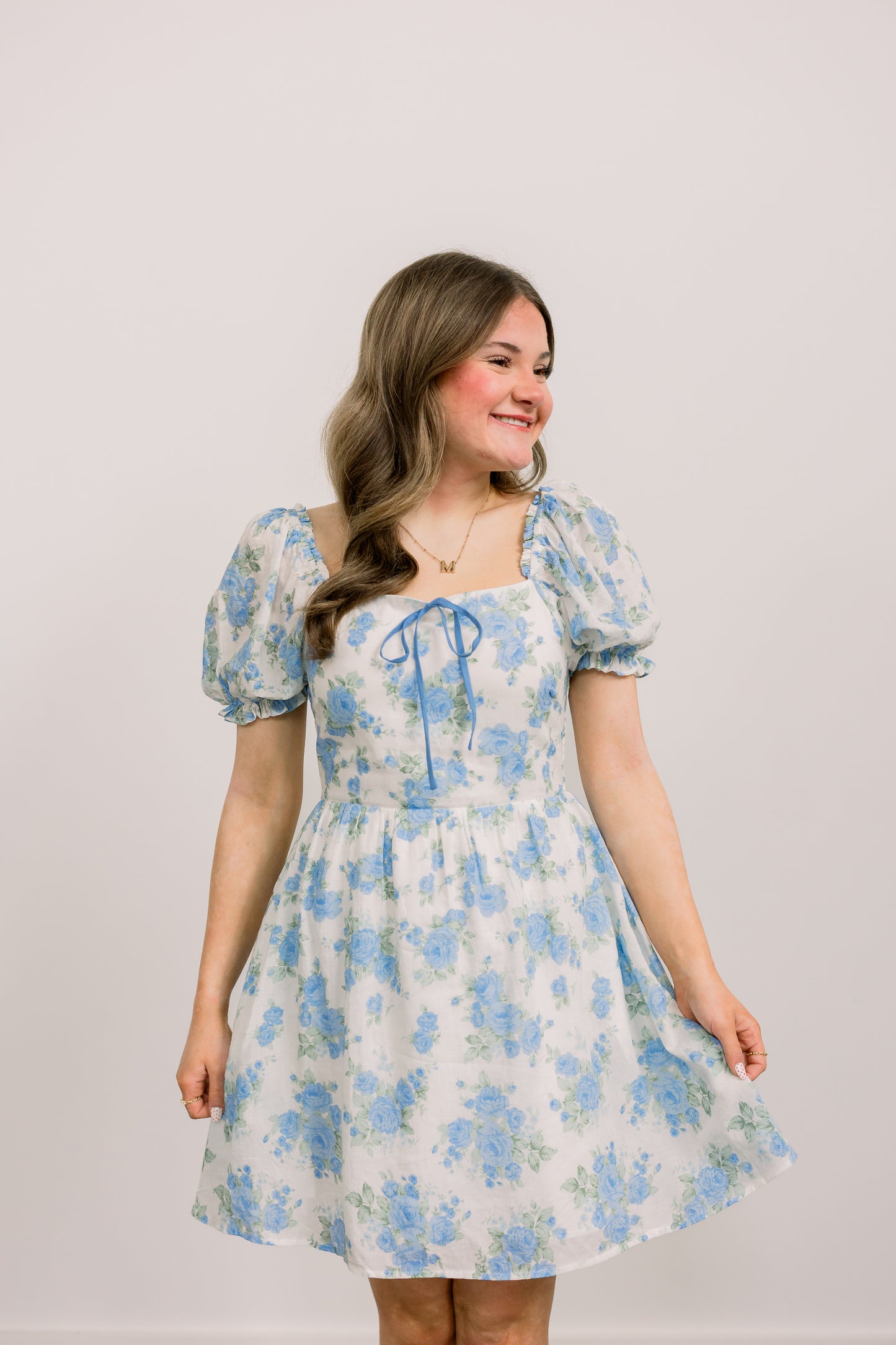 Victorian Floral Dress (Blue)