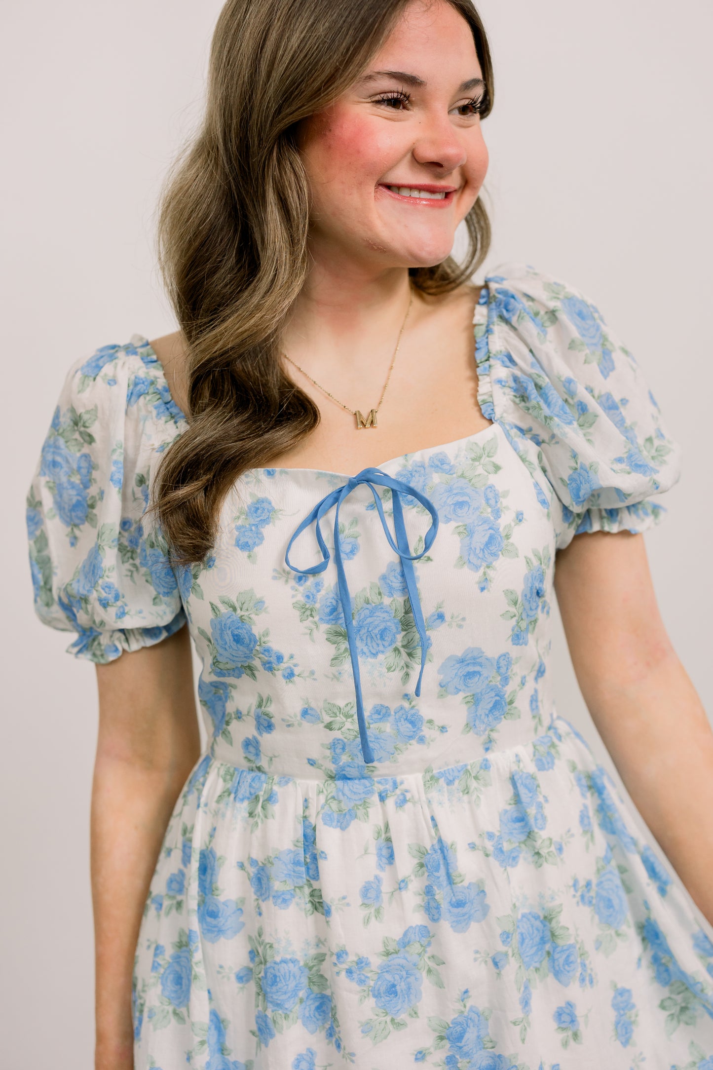 Victorian Floral Dress (Blue)