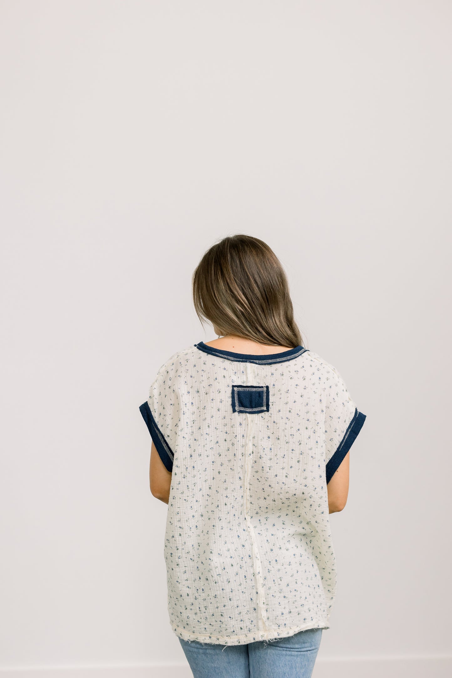 Cream Floral Top