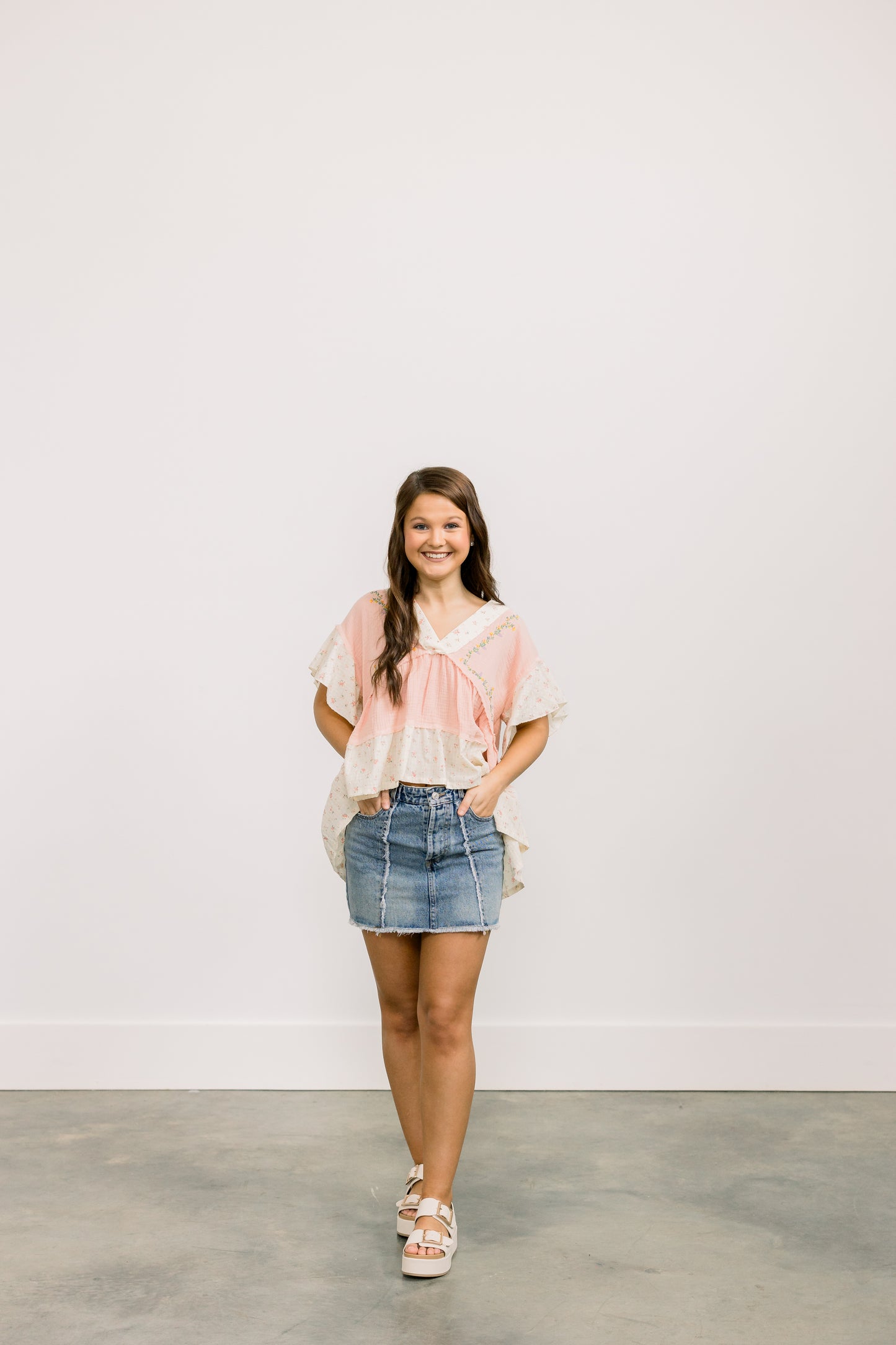 Bella V Neck Top (Pink)