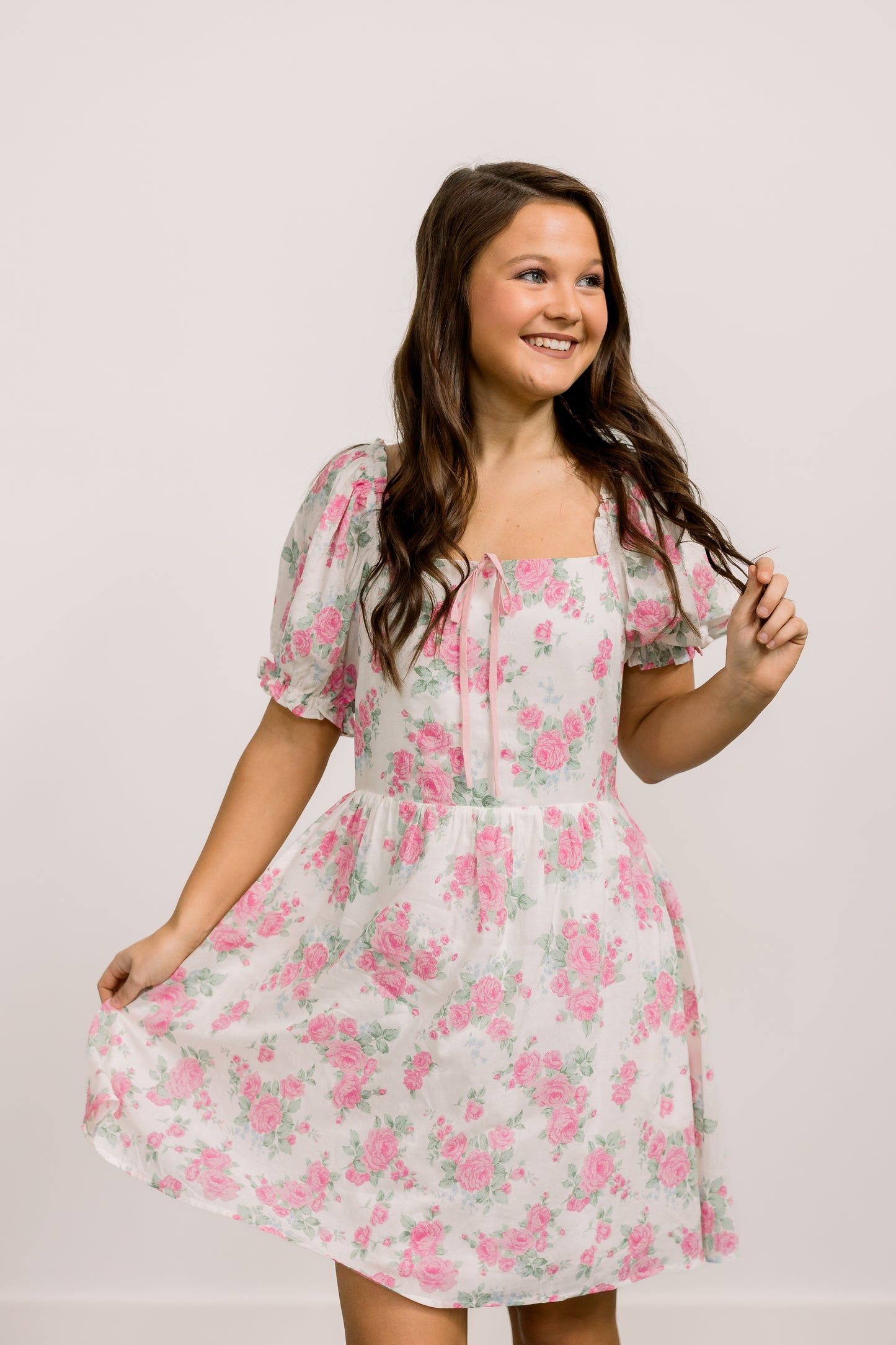 Victorian Floral Dress (Pink)