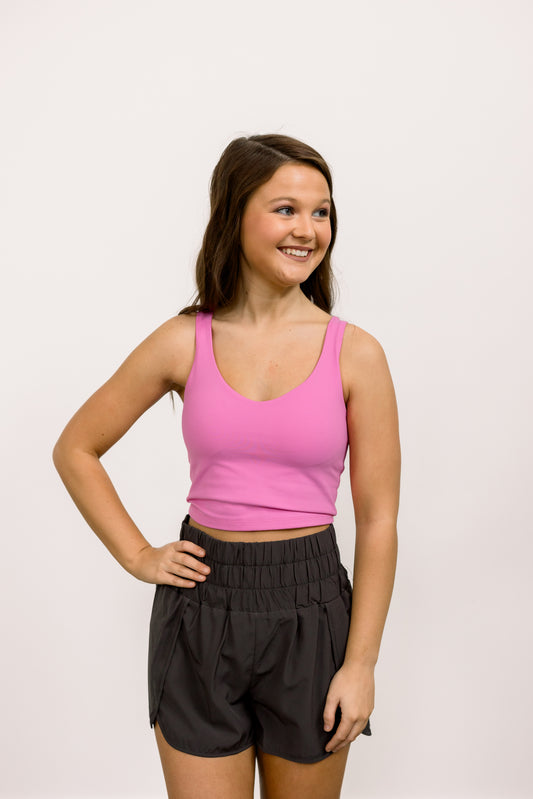 Longline Sports Tank (Fuschia)