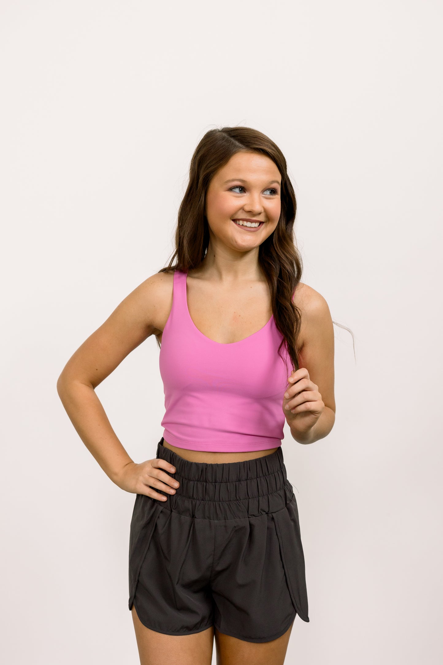 Longline Sports Tank (Fuschia)