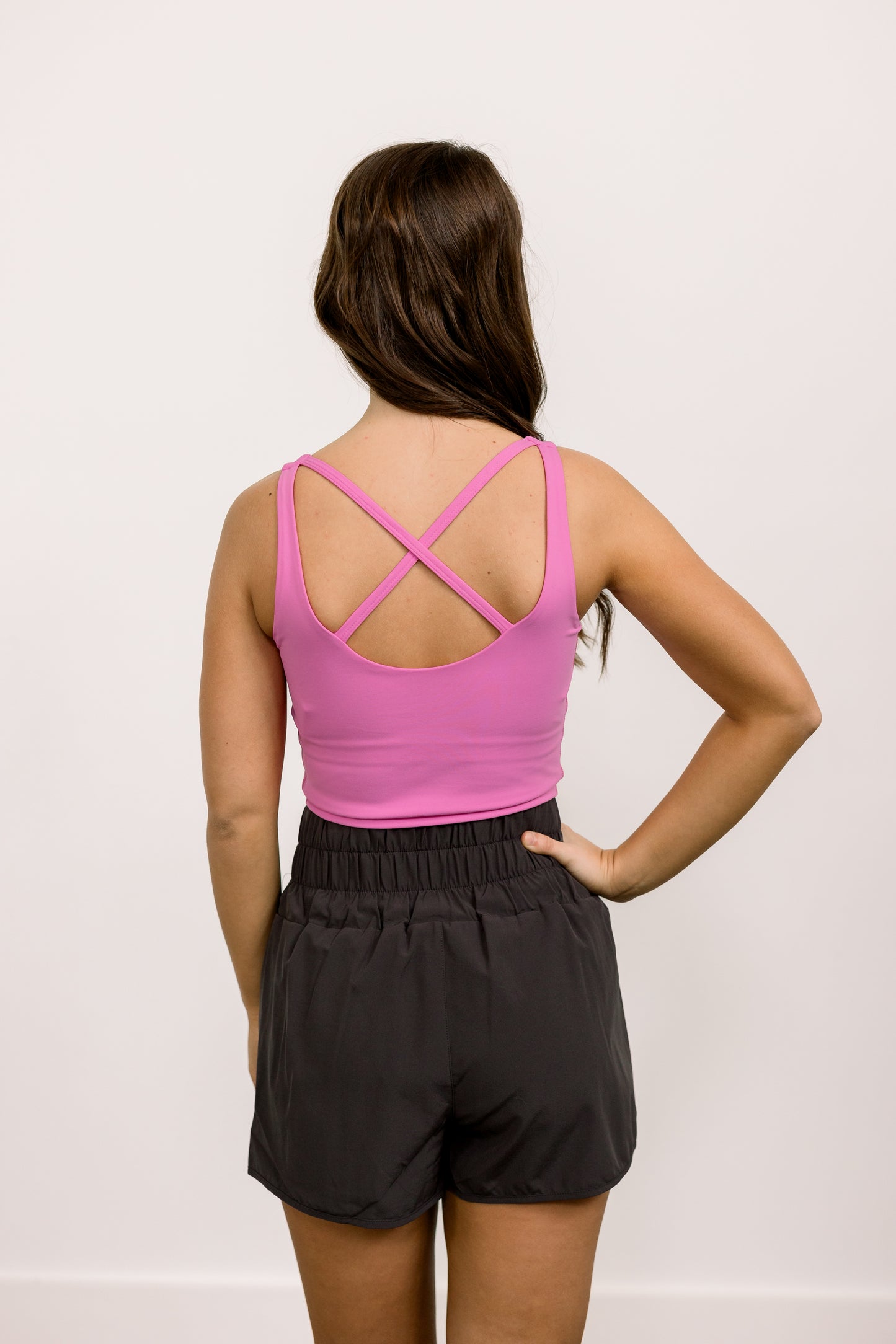 Longline Sports Tank (Fuschia)