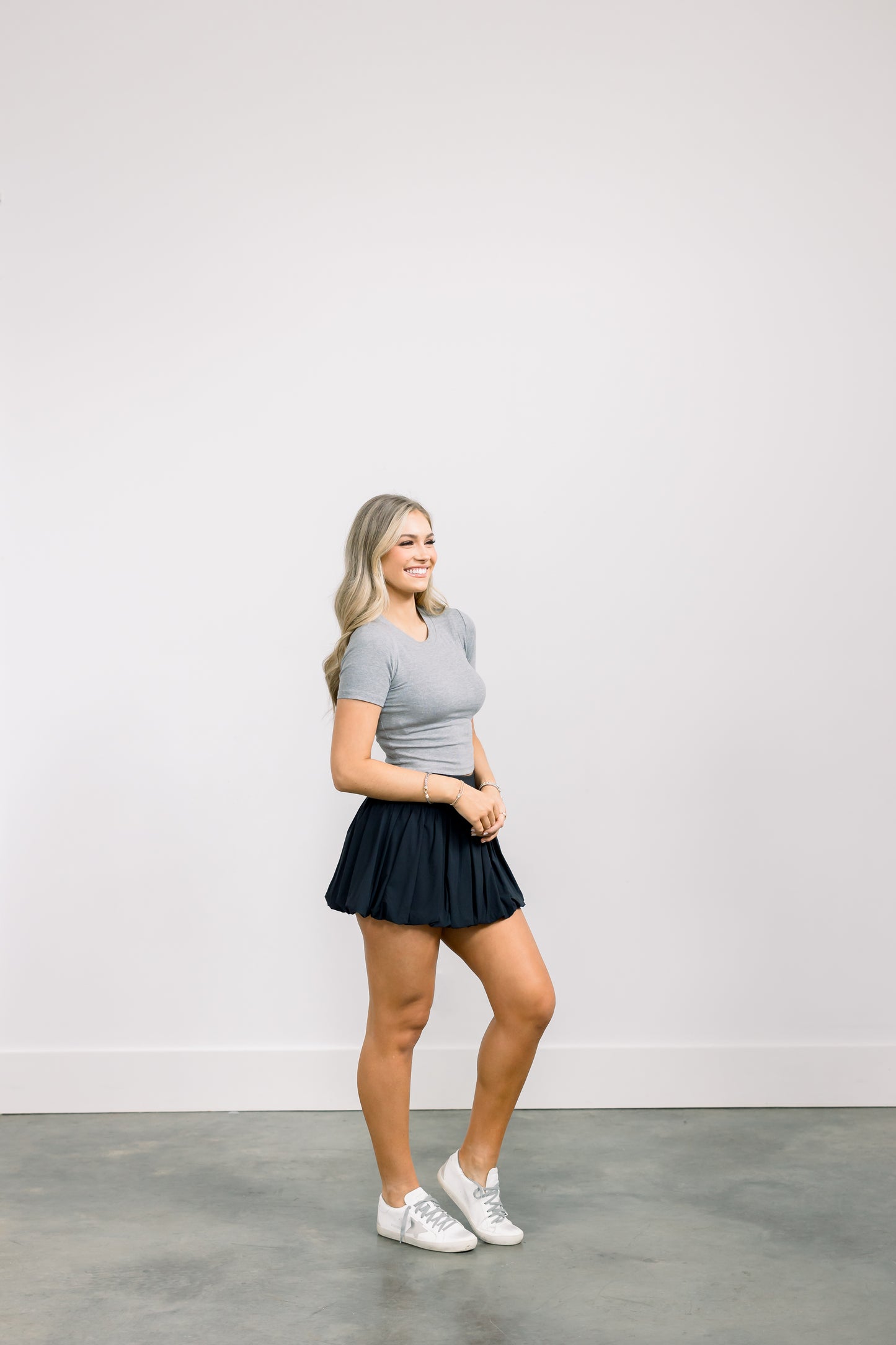 Ribbed Athleisure Baby Tee (Heather Grey)