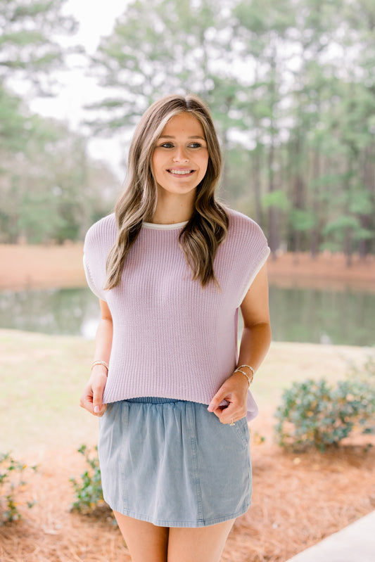 Casual Mini Skort with Elastic Waistband