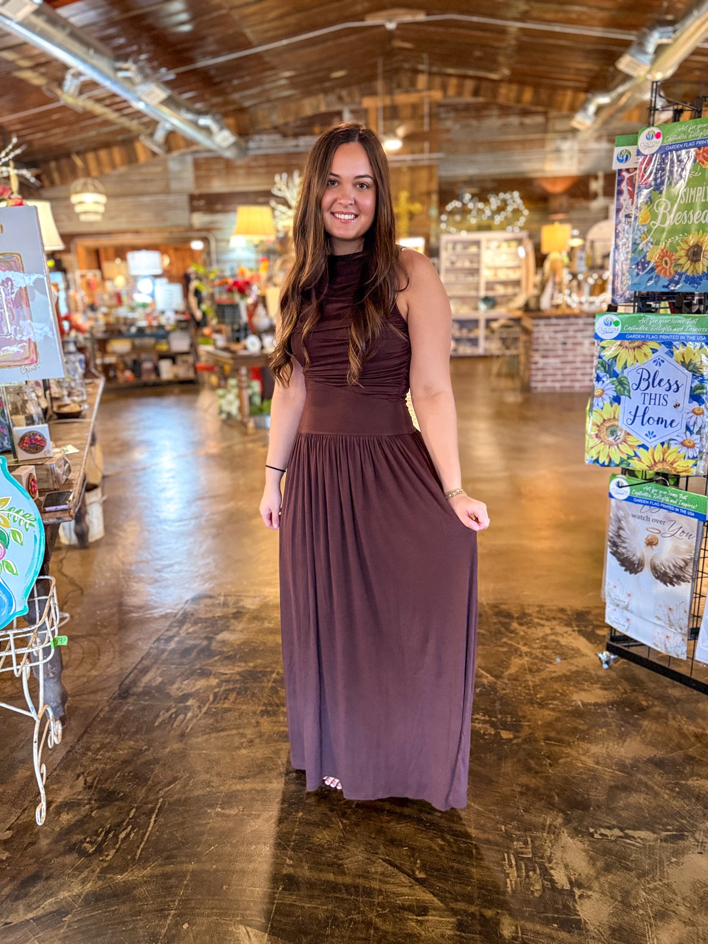 Lennon Maxi Dress (Dark Brown)