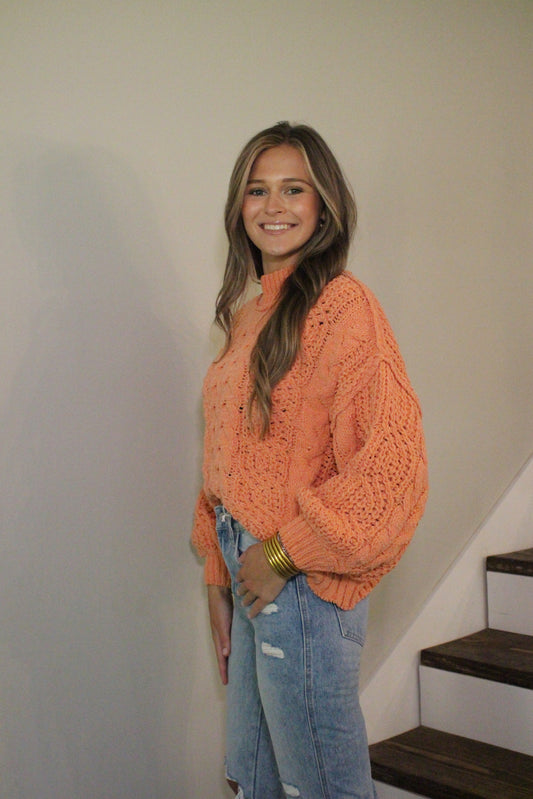 Indie Crochet Sweater (Orange)