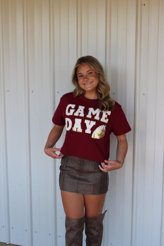 Julie Game Day Tee (Maroon)