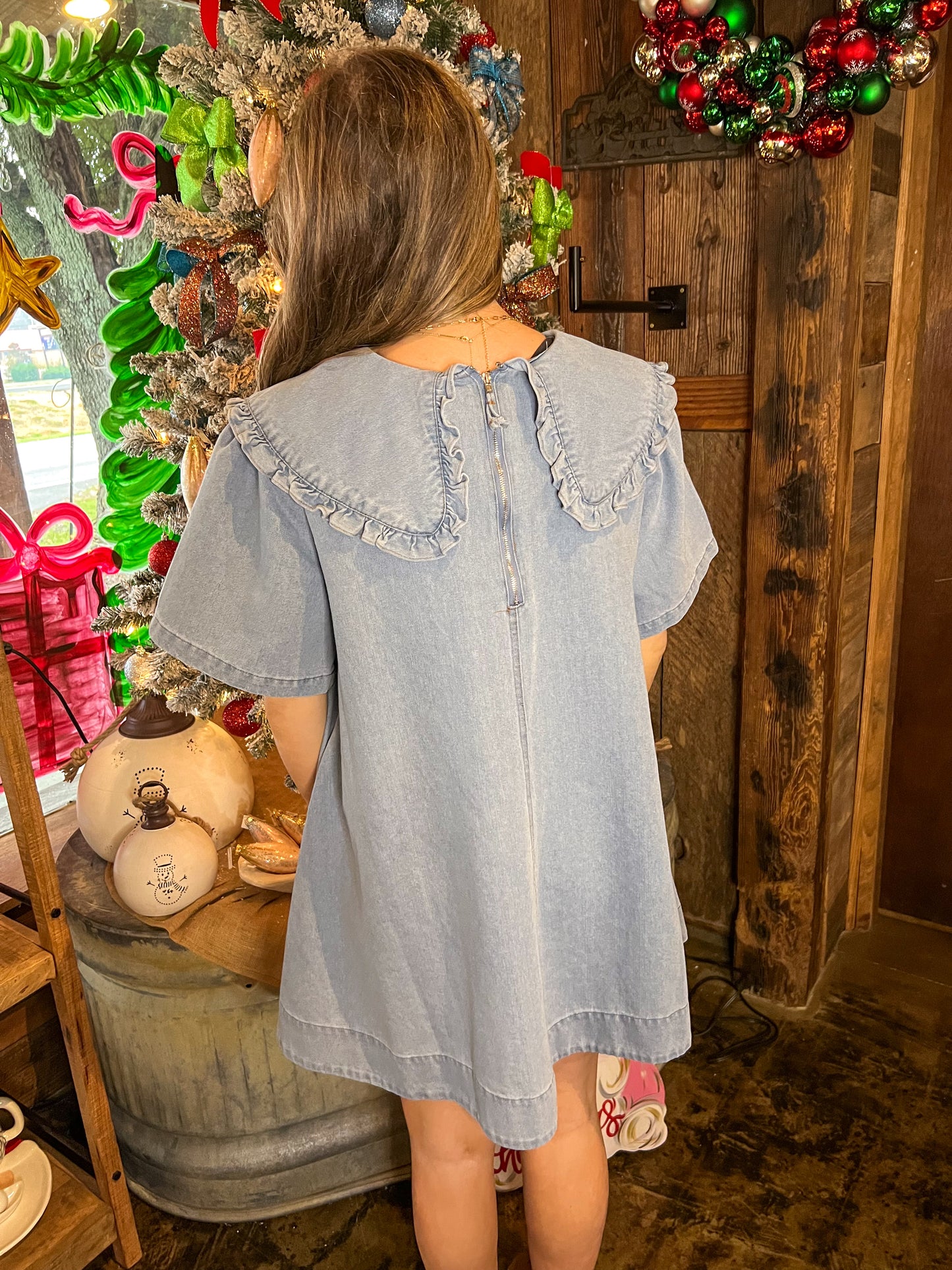 Lt Denim Baby Doll Dress
