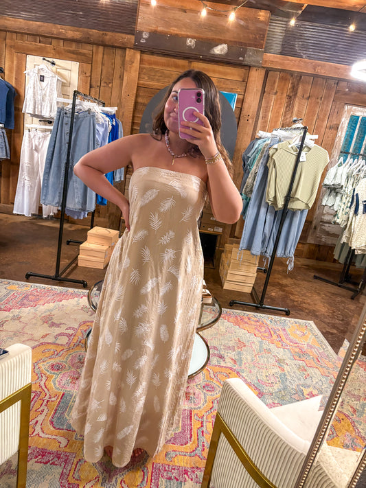 Bailey Strapless Beach Dress (Taupe)