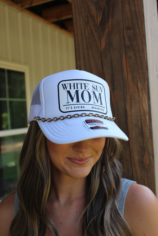 WHITE SUV MOM Trucker Hat