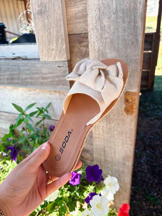 Ashlynn Bow Beige Sandal