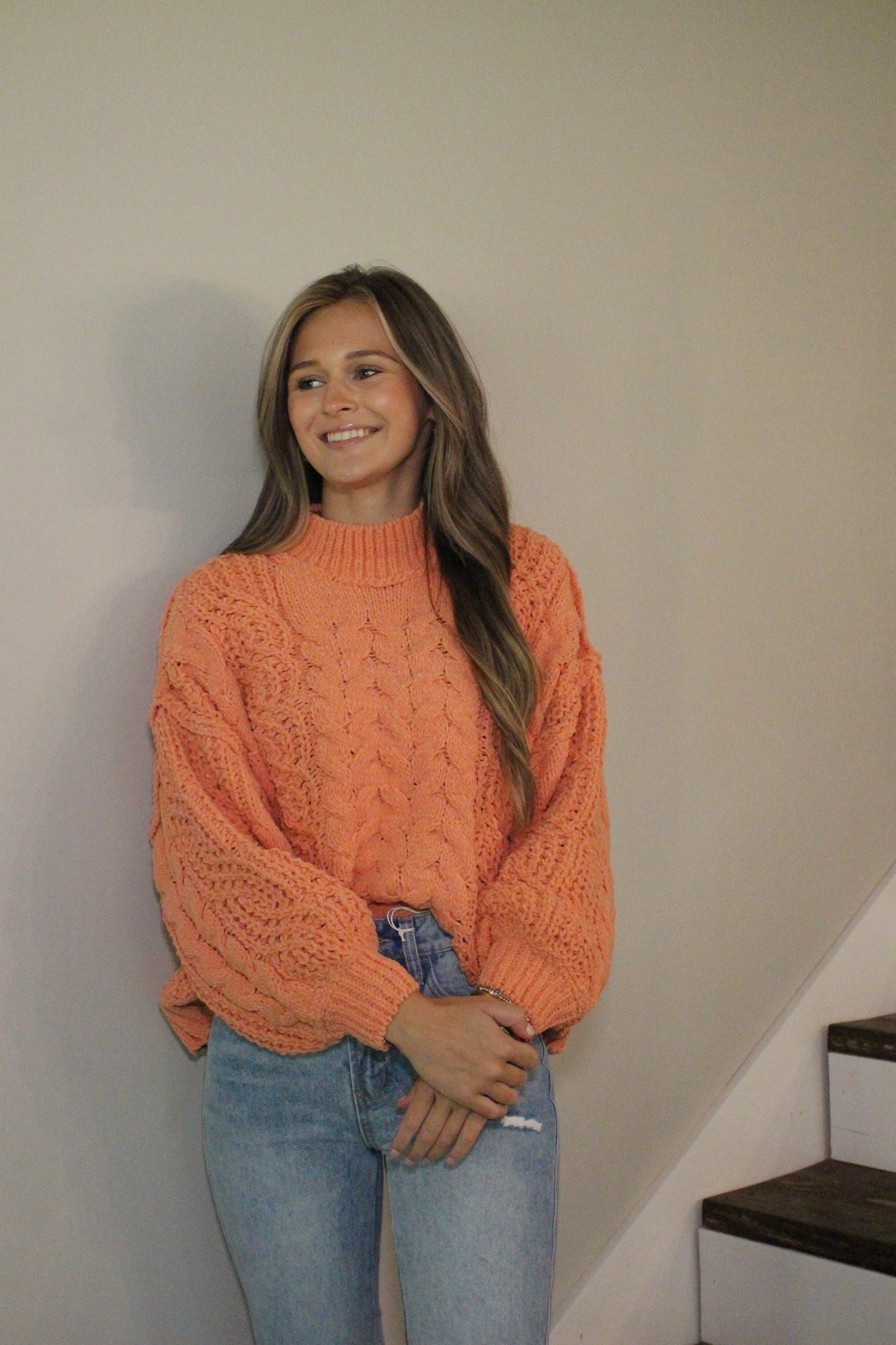 Indie Crochet Sweater (Orange)