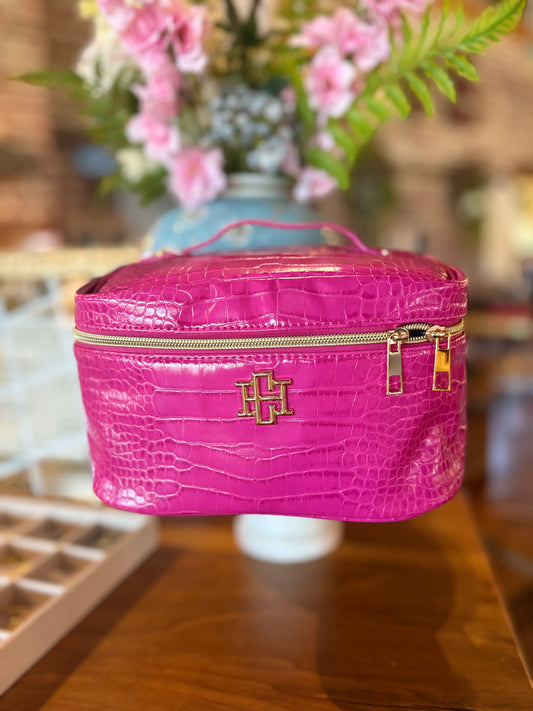 Hampton Train Case (Hot Pink)