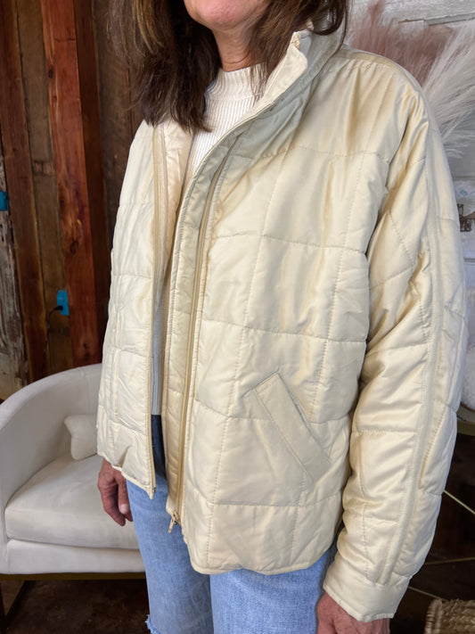 Lacey Zip-up Jacket (Beige)