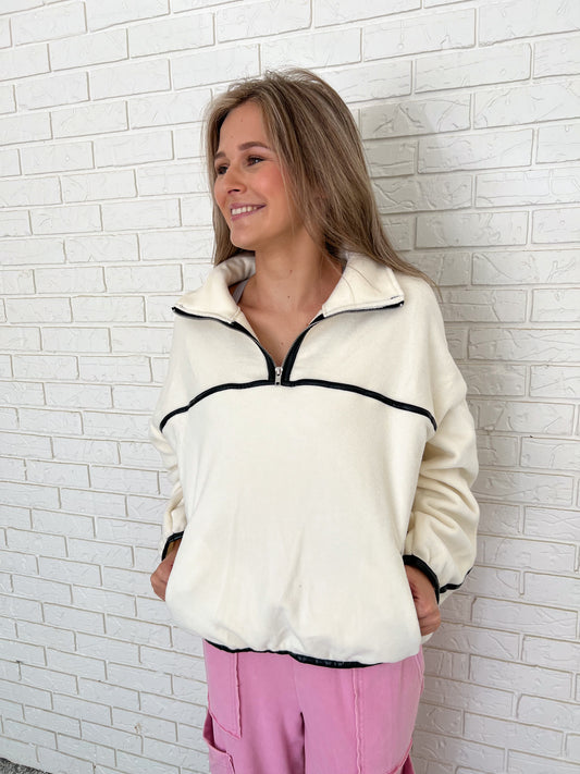 Eleanor Half-Zip (Cream)