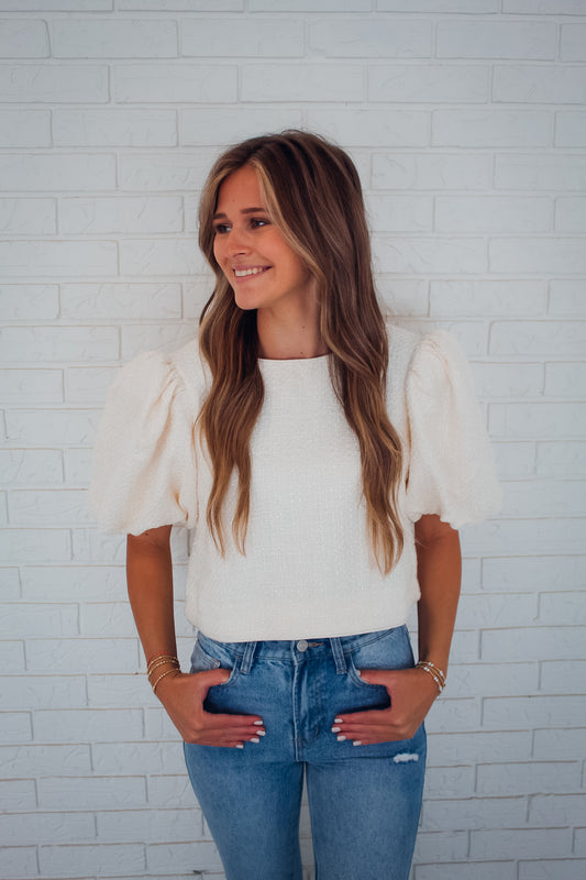 Elegant Cream Cropped Top