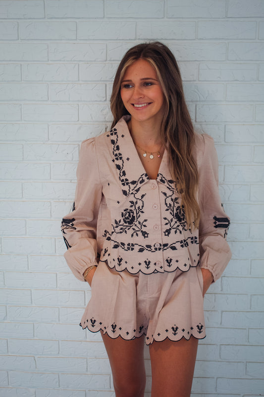 Natalie Long-sleeve Set (Taupe)