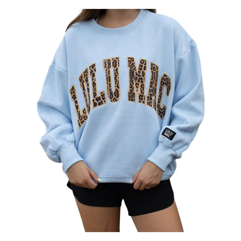 Lulu Mac Sweatshirt (Light Blue/Cheetah)
