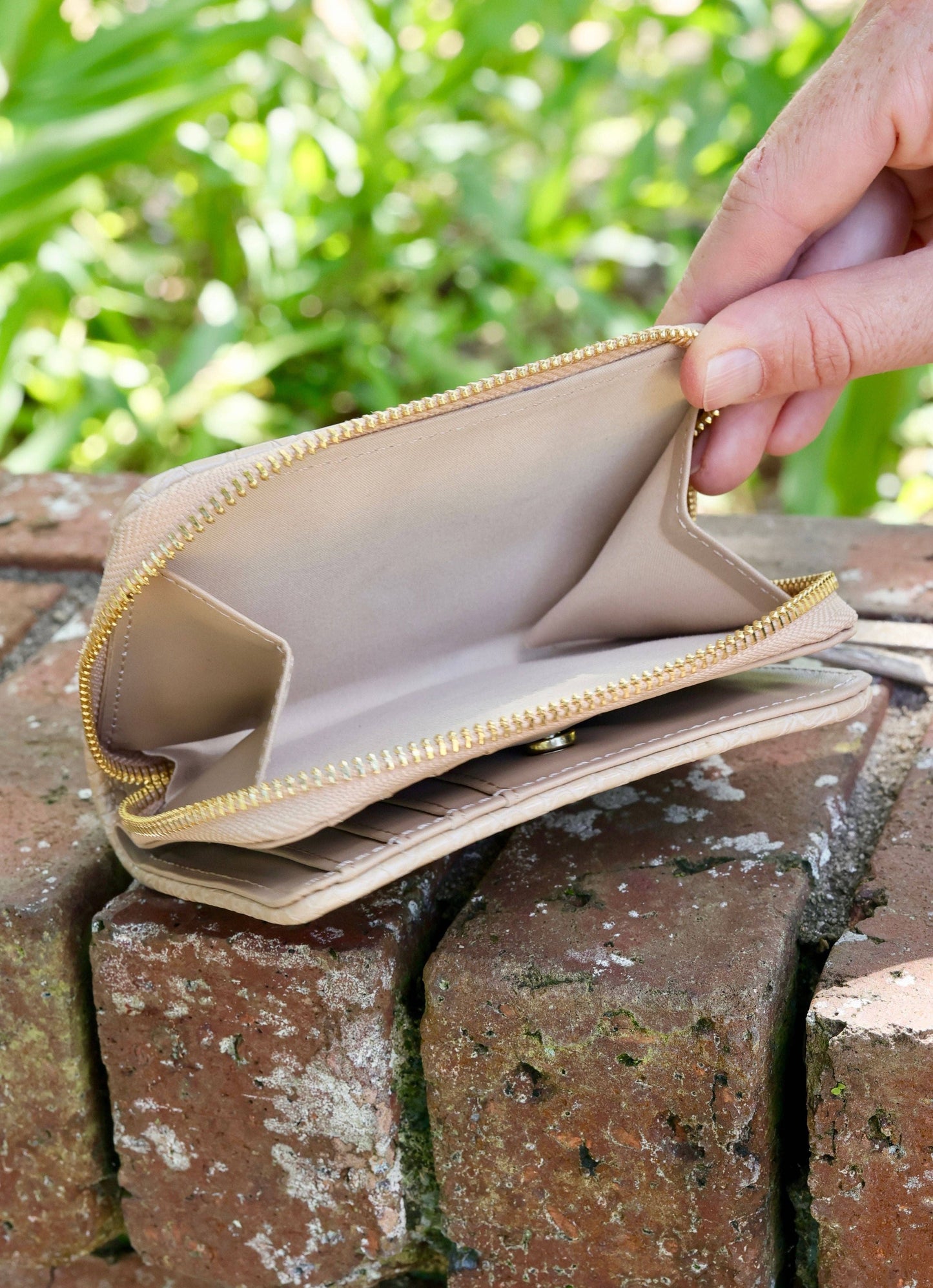 Nadine Zippered Wallet TAN