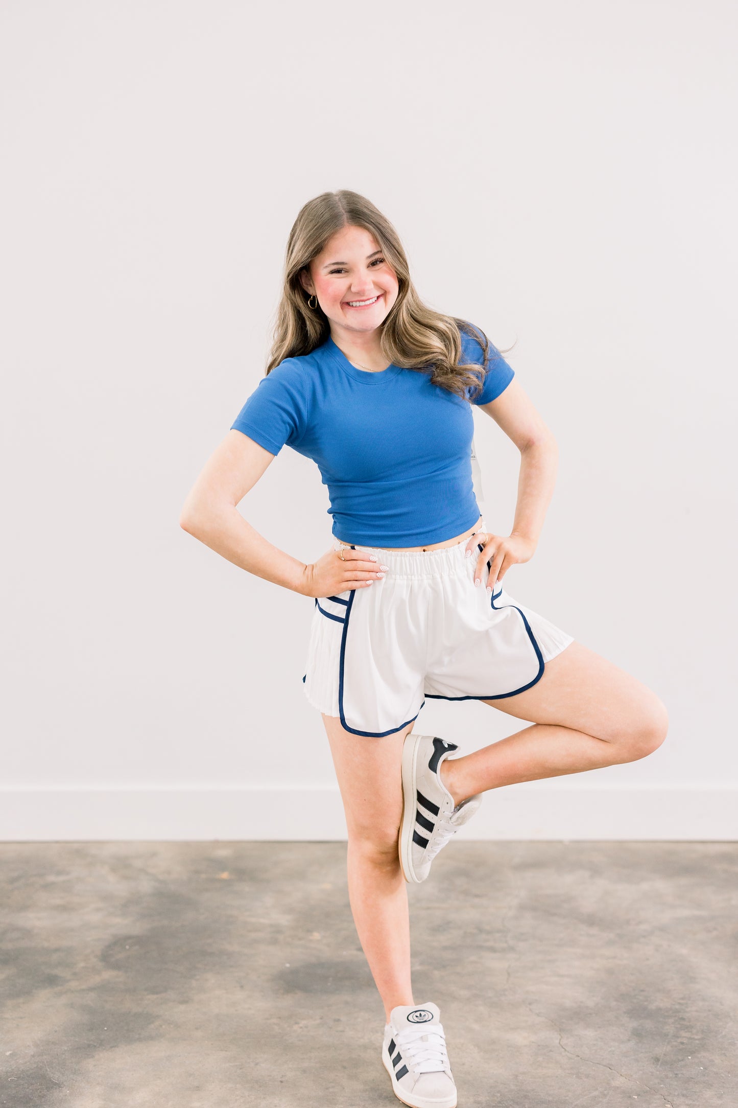White Side Pleated Shorts